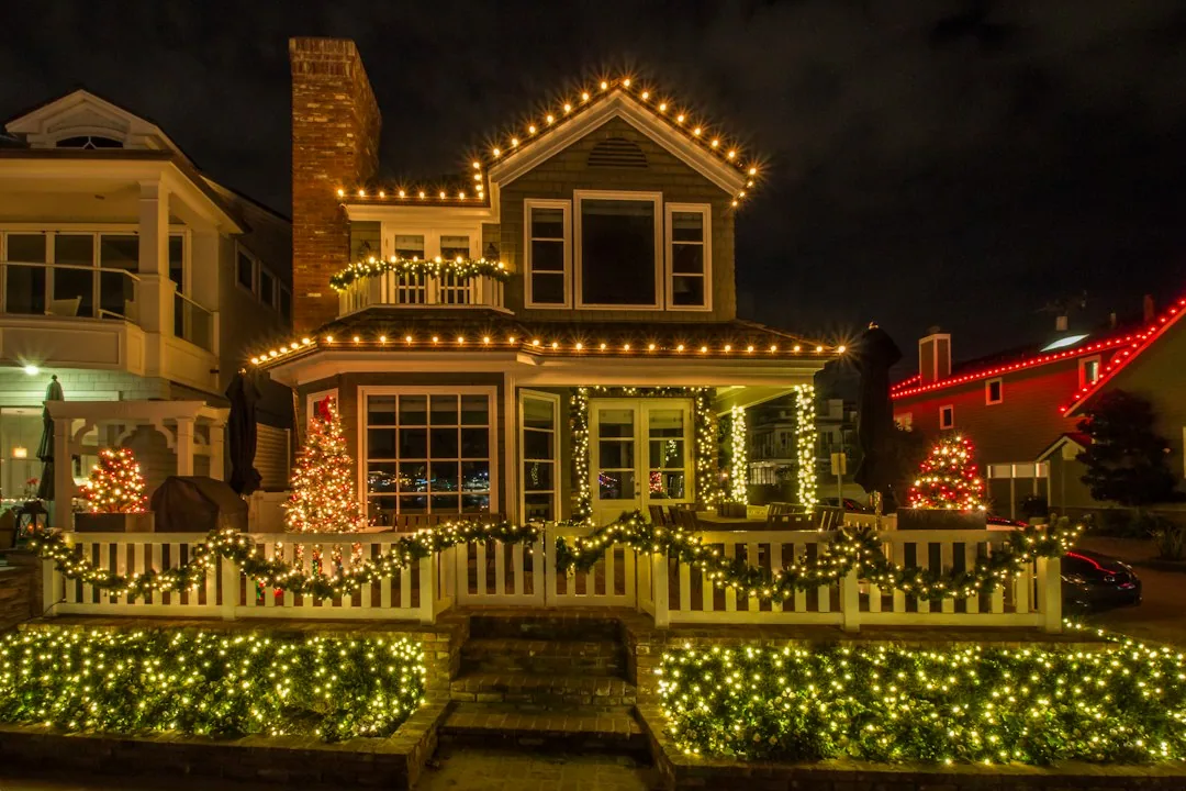 Holiday roofline lights home, Sanford Lake Mary